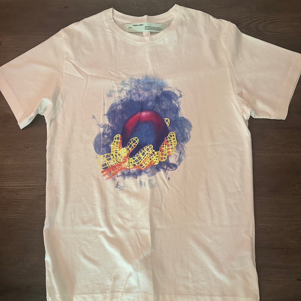 Off-White “MAIN LABEL” 2013 Cream T-Shirt Slim Fit Size Large